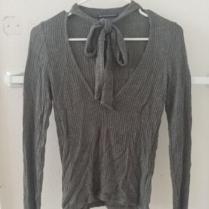 Dark gray long sleeve tie Brandy Melville